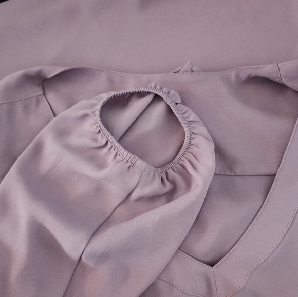 Soho New York & Company Jeans purple/mauve 3/4 sleeve blouse - Picture 3 of 7